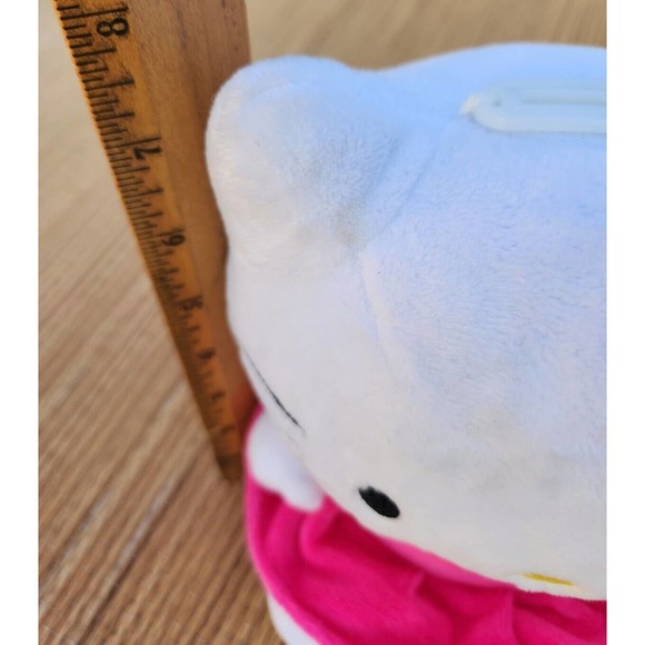 Hello Kitty Plush BANK Figural Piggy Bank Molded Plastic coin stopper 8" NWOT - Picture 5 of 9